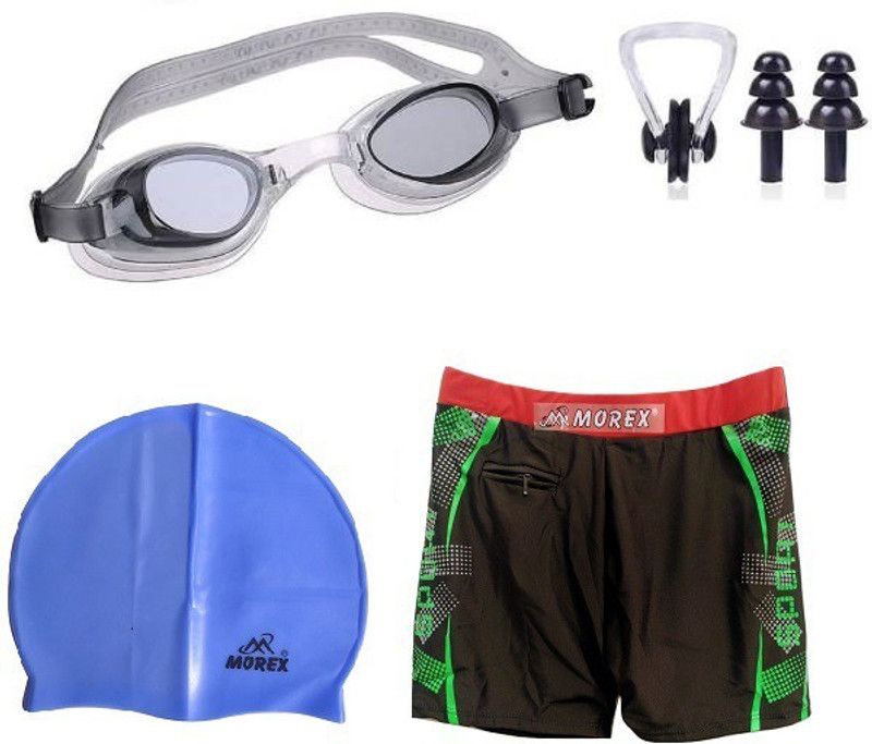 Morex Swimming Cap , Trunks ,Ear plug & Nose Clip Size-XL CB-251 Swimming Kit