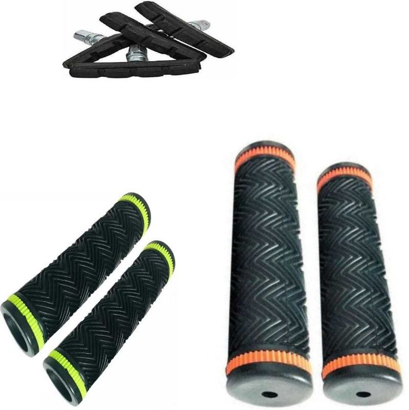 PICA 2 PAIR HANDLE GRIP+BREAK SHOE Bicycle Handle Grip  (12.5 cm)