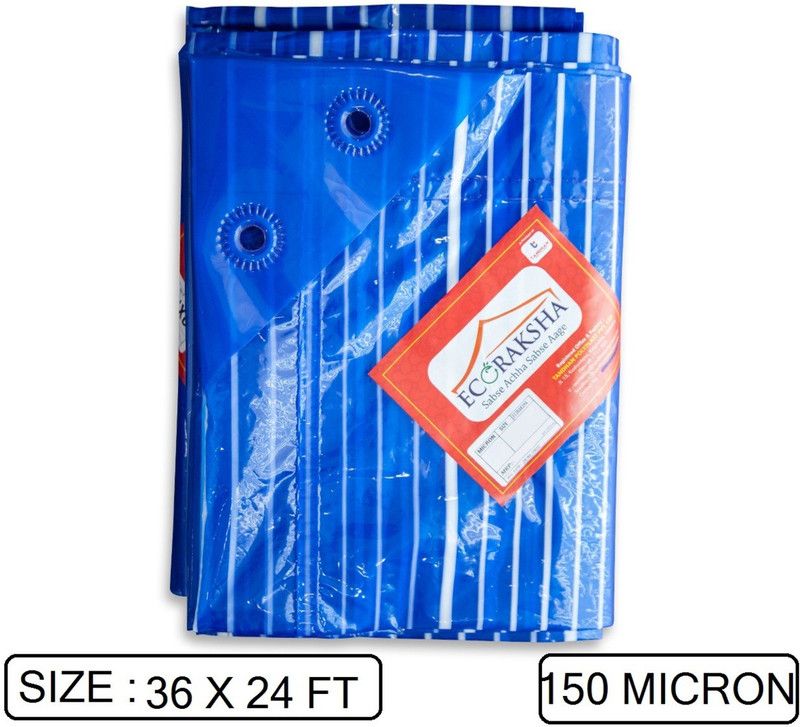 Tandhan Ecoraksha Lining Premium Multilayer Eco-friendly 36 X 24 Ft tarpaulin Sheet Tent - For Multipurpose Heavy Duty Waterproof Tadpatri 150 Microns Plastic Cover Tharpai  (Blue)