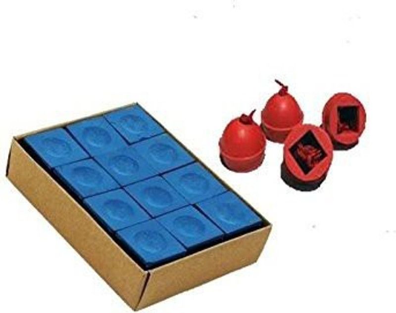 JBB C50 combo of snooker & pool 12 Psc Chalk Blue & Rubber Chalk holder 4 Pcs Snooker, Pool Cue Stick  (Plastic)