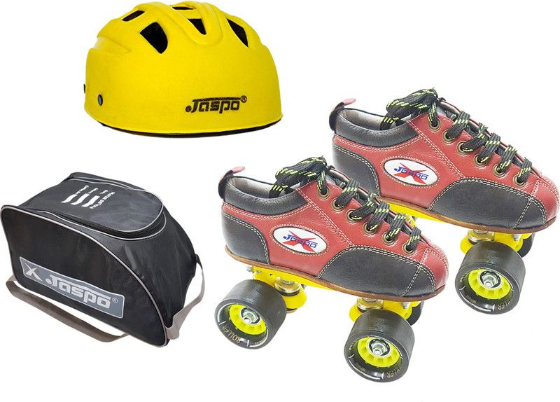 Jaspo Black Panther Dual Shoe Skate Foot length 24.4 cms Size : 4 UK ( Age Group 10-11 Years) Skating Kit
