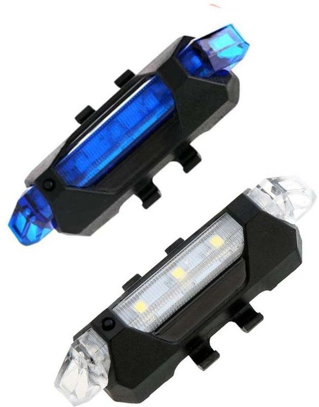AlexVyan Certified Combo 2 Pcs Bicycle Rear Break Led Light 5 LED USB Rechargeable LED Rear Break Light  (Blue, white)