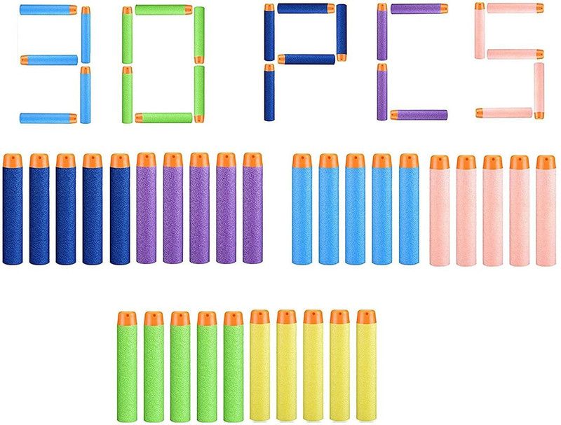 shreenik Colourful Soft Foam Dart for Nerf Refill Darts for N-Stike _30pis_multicolour Soft Tip Dart  (Pack of30)