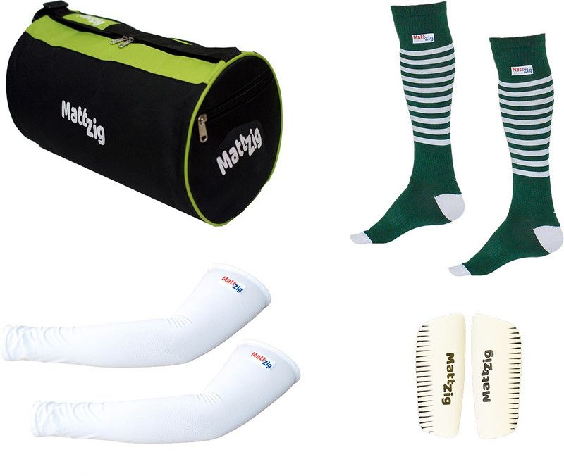 MATTZIG Ultimate (One Kit Bag + One Pair Football Socks + One Pair UV Protection Arm Sleeves + One Pair Football Shin Guard) Football Kit