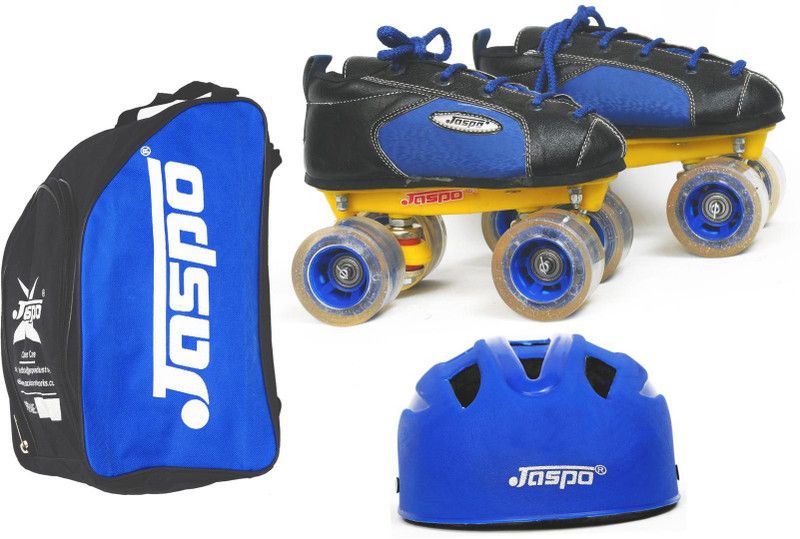 Jaspo Sprint Dual Shoe Skates Combo Foot length 23.5 cms Size : 3 UK ( Age group 9-10 years ) Skating Kit