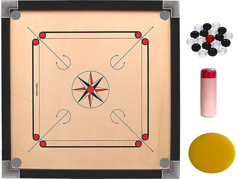 Nidasuper Matt Finish Club Carrom Board Only For kid's (SIZE-26Inch) 6 cm Carrom Board  (Multicolor)