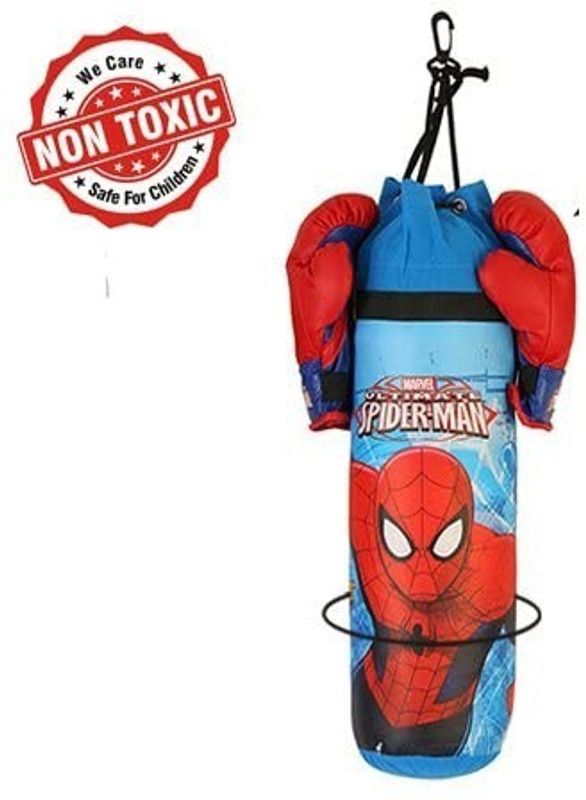 NAVRANGI Blend Marvel Spiderman Boxing Set with 2 Gloves & 1 Headgear for 3-10 Years Kids Hanging Bag  (20, 20 cm)