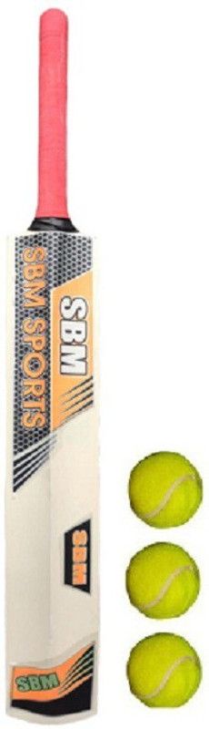 SBM king htter poplar bat size-full with 3 tnis ball Cricket Kit