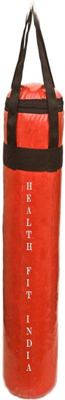 HEALTH FIT INDIA 5.0 Feet Long, Synthetic Leather Material, Unfilled, Red Color with Long Strap Hanging Bag  (Heavy, 60 kg)