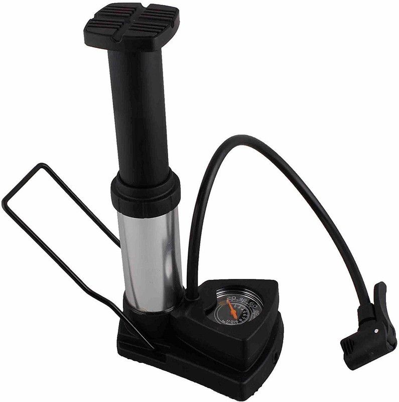 OFFER SALE Foot Activated Floor Pump with Gauge Floor Bicycle Floor Pumps Bicycle, Car, Motorcycle Pump  (Black)