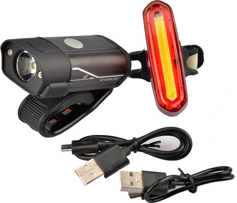 Xezon Bicycle New Styles Design Rechargeable Cycle Night Driving Light Set LED Front Rear Light Combo  (Black)