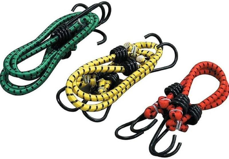 Garvit Multipurpose Strong & Flexible Bungee Rope/Bike Luggage Rope Pack of 3 Multicolor Multicolor  (Length: 3 m, Diameter: 8 mm)