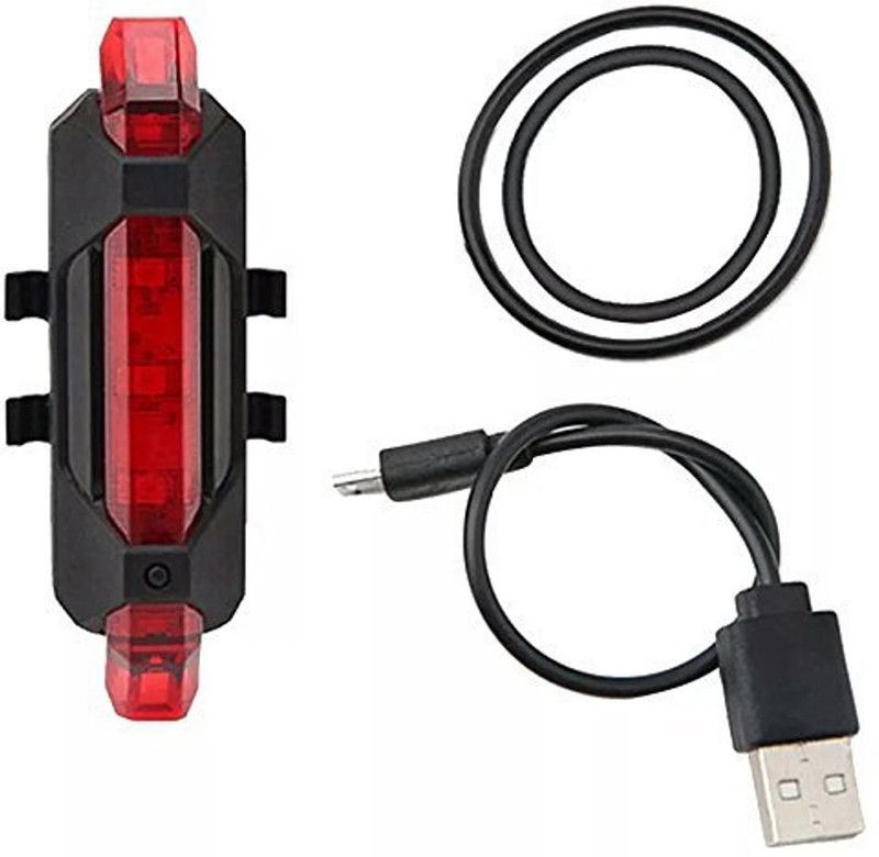 vin Bicycle Rear Light 5 LED USB Rechargeable Waterproof LED Rear Break Light (Red) LED Rear Break Light  (Black)