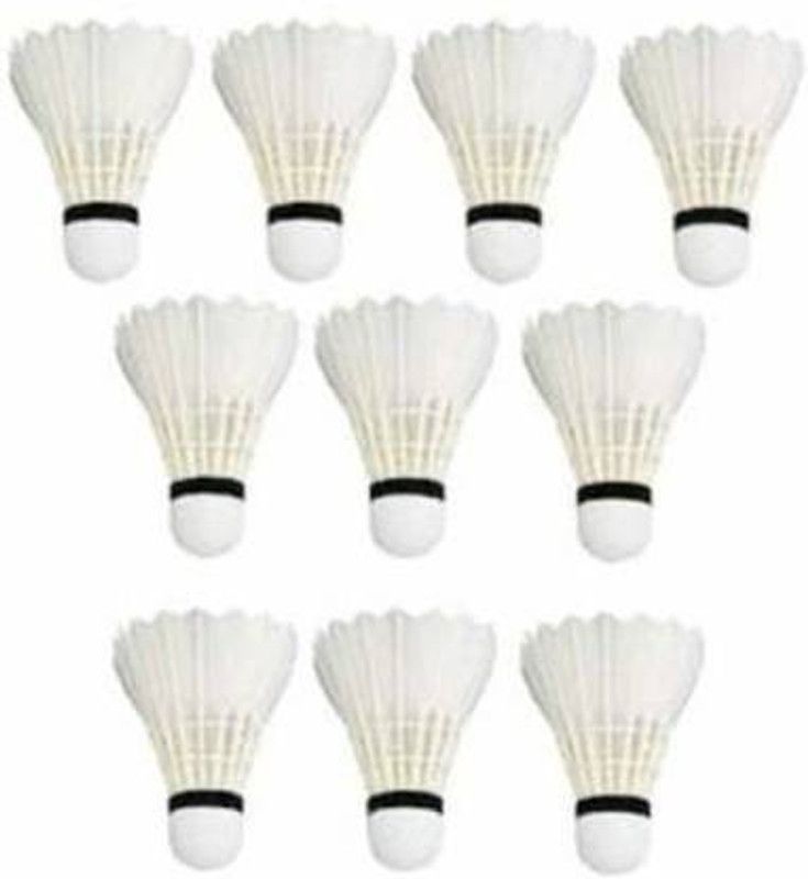 KRB ENTERPRiSES KRB 12 PCS COCK Feather Shuttle - White  (Fast, 79, Pack of 12)