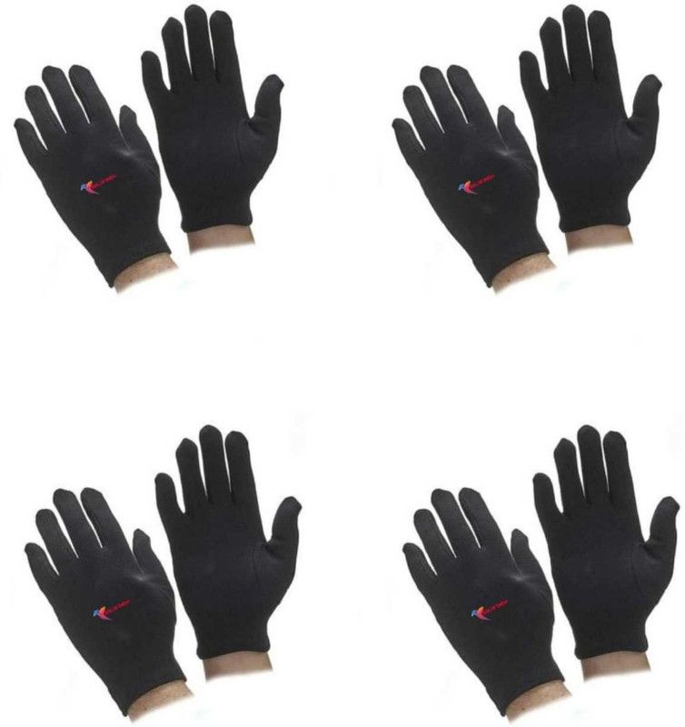 GOLDFINCH Cotton Cricket Multipurpose Hand Protect Re-usable Batting Inner Gloves Pair of 4 Inner Gloves  (Black)
