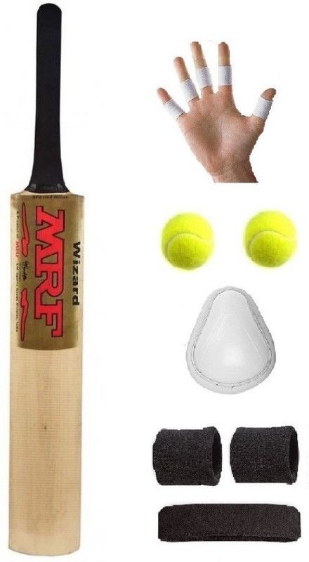 Sretail Gold Popular Willow Cricket Bat (For Tennis Ball) Full Size Combo (6 Items) Cricket Kit