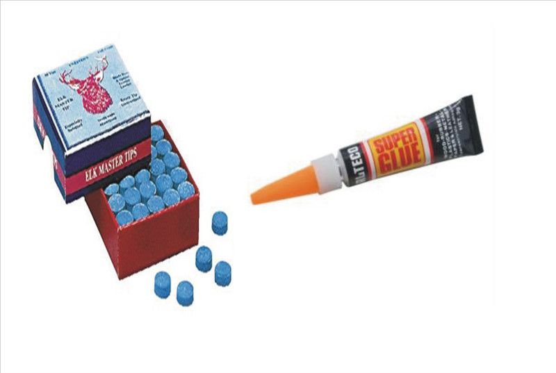 JBB COMBO COMBO OF ELK MASTER TIP 9MM & CUE TIP GLUE GEL Billiards Cue Stick  (Microfibre)
