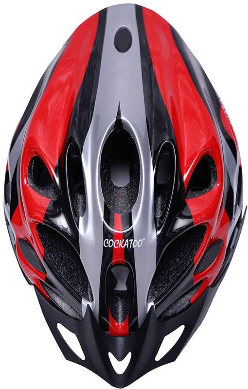 COCKATOO Style Professional Helmet (Size L) Cycling Helmet  (Red:Black:Silver)