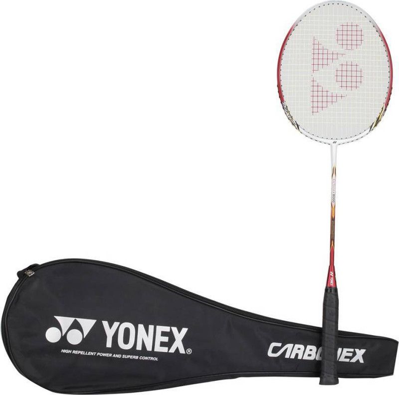YONEX Badminton Racket B 8000 Plus Red, White Strung Badminton Racquet  (Pack of: 1, 500 g)