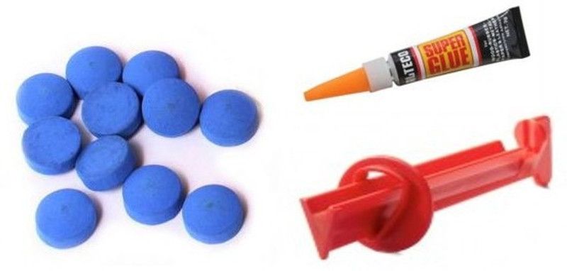 JBB JBBC145 9 mm Buffalo cue tip 10 Pcs + 1 Pcs Glue + 1 Tip repair Billiards Cue Stick  (Microfibre)
