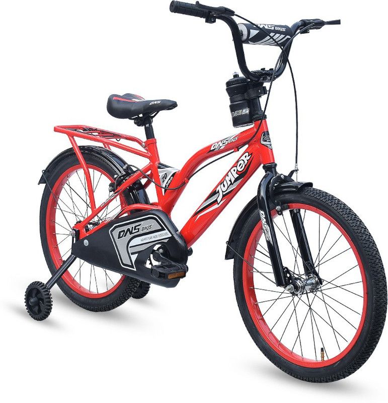 DNS BIKES Jumper Kids Cycle with Support Wheel and Water Bottle 20 T Mountain Cycle  (Single Speed, Red)