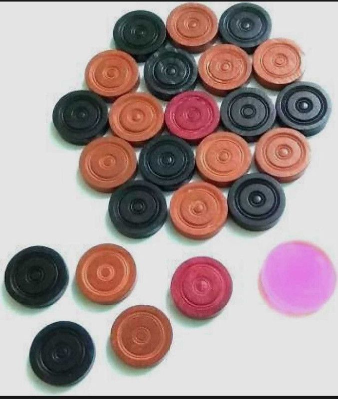 GOLS Wooden Carrom Coins with Striker Carrom Pawns  (Pack of 24)