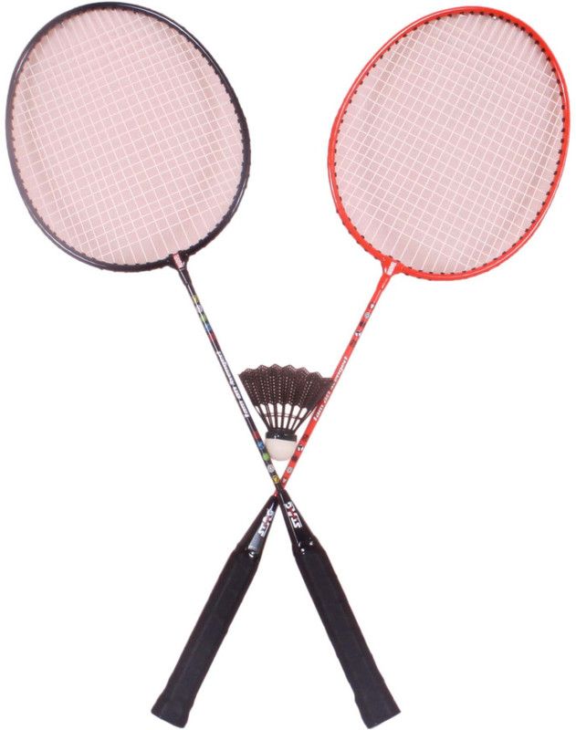 STAG Avangers Racquets With Shuttle Combo Black, Red Strung Badminton Racquet  (Pack of: 3, 420 g)