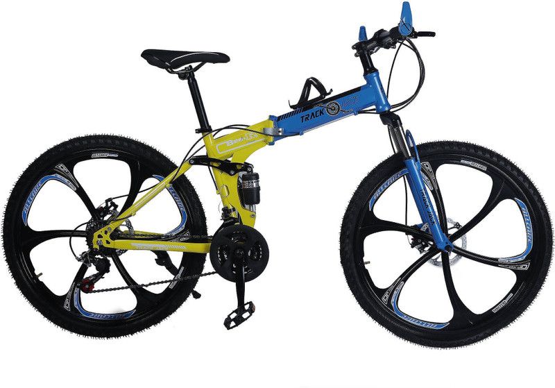 Track Jack Foldable/Sport Cycle 21 Gear 17" Frame Dual Disc Brakes ,26"T Mountain Cycle 26 T Folding Bikes/Folding Cycle  (21 Gear, Multicolor)