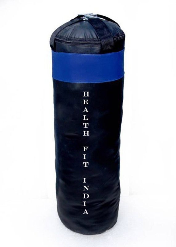 HEALTH FIT INDIA 3 Feet Long, Synthetic Leather Material, Unfilled, Black & Blue Color with Strap Hanging Bag  (3.0, 36 kg)