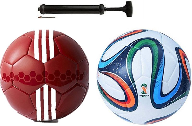 Unik Sea Red + 4 color Bazuka Football Combo With Durable Air Pump. Football Kit