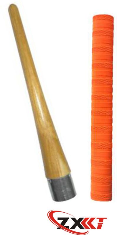 Y2M Pair of 1 Cricket Bat Orange Grip + One Wooden Grip Cone (M)  (Orange, Pack of 2)