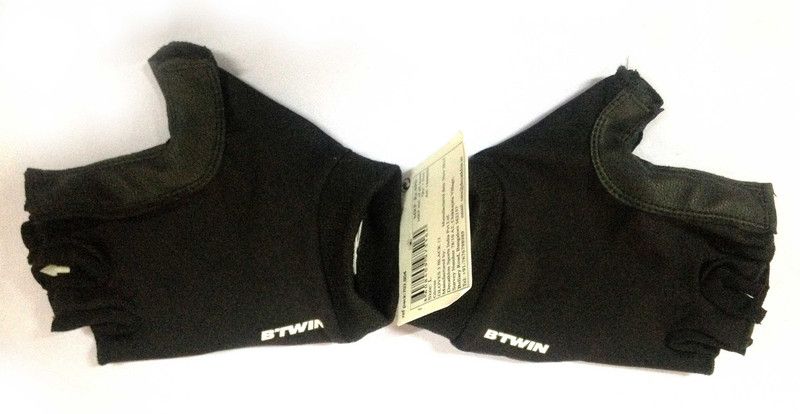 Schrodinger 60018 BTWIN Unisex Bicycle Cycle Half Finger Gloves Large L Cycling Gloves  (Black)