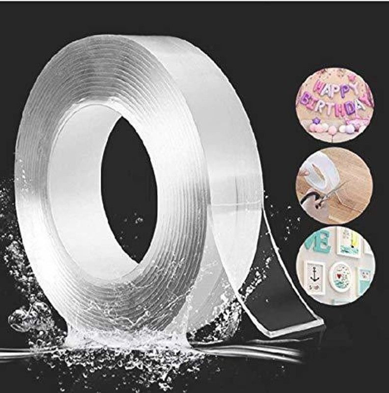 TRIVYOM Double Sided Removable Traceless Adhesive Washable Sticky Grip Tape (3 Meter) Grip Tape  (Multicolor)