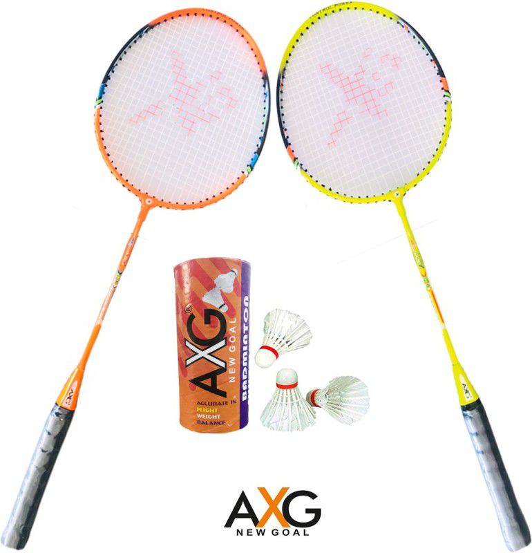 AXG NEW GOAL AX-8 Inexorable Aluminium Badminton Kit (2 Racquets, 3 Shuttlecocks) Badminton Kit