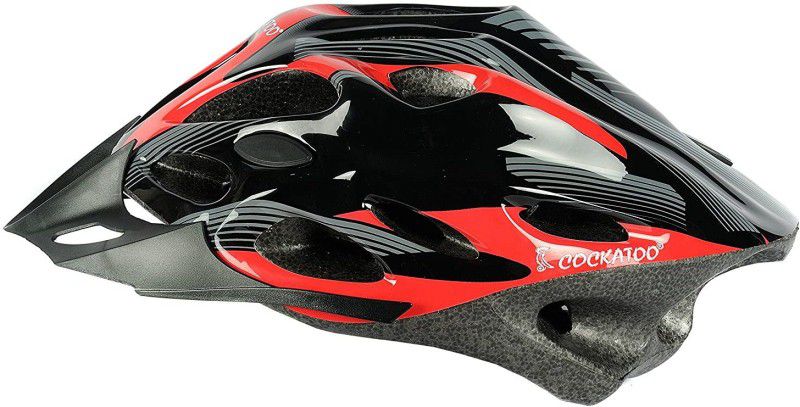 COCKATOO CYCLING HELMET BLACK RED Cycling Helmet  (Red, Black)
