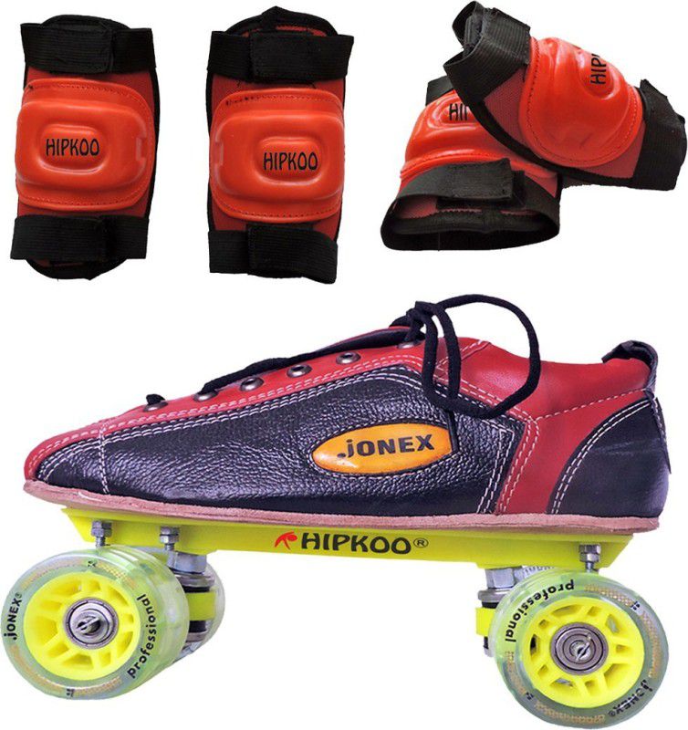 Hipkoo Sports JONEX FORWARD PROFESSIONAL SKATE SHOES (SIZE-4) FOR KIDS WITH KNEE AND ELBOW PROTECTION Skating Kit