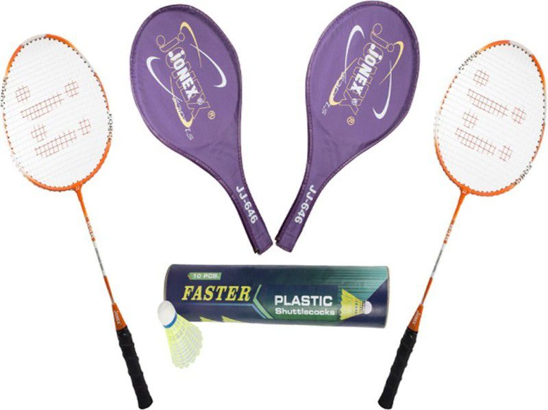 JONEX Solid 646 Badminton Set with Faster Shuttlecock (10 pcs) Badminton Kit
