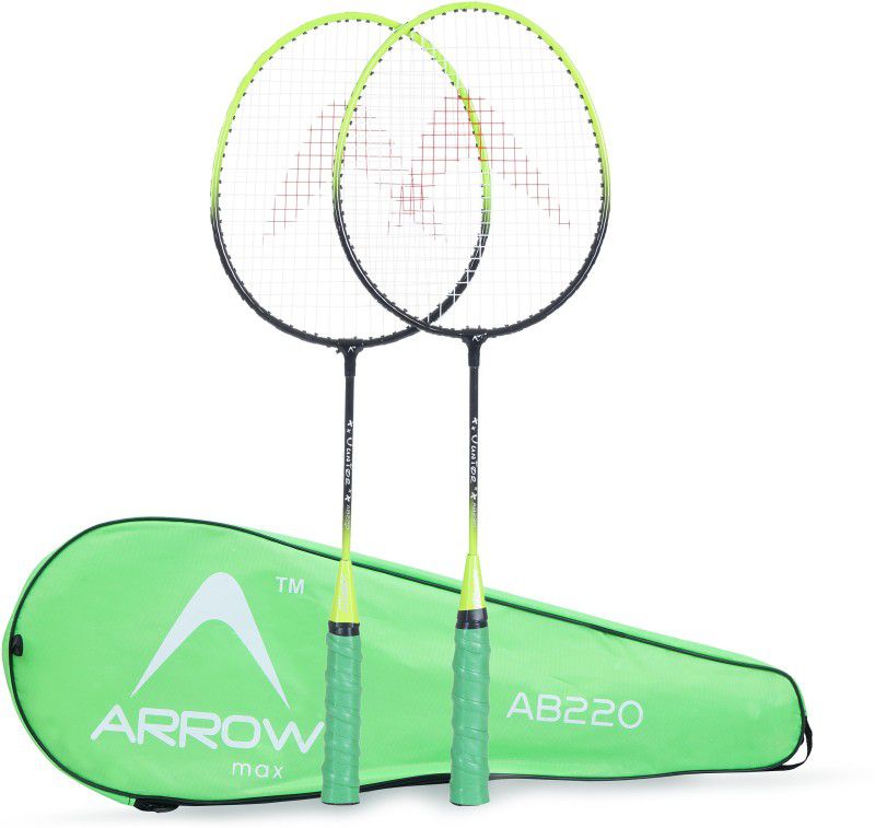 ArrowMax JUNIOR BADMINTON RACKET SET FOR KIDS (AB-220) BY ONE SHOT RETAIL Red, Green, Blue, Orange Strung Badminton Racquet  (Pack of: 2, 179 g)