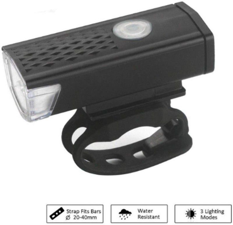 AlexVyan Certified Waterproof 3 Mode USB Rechargeable LED Front Light  (Black)