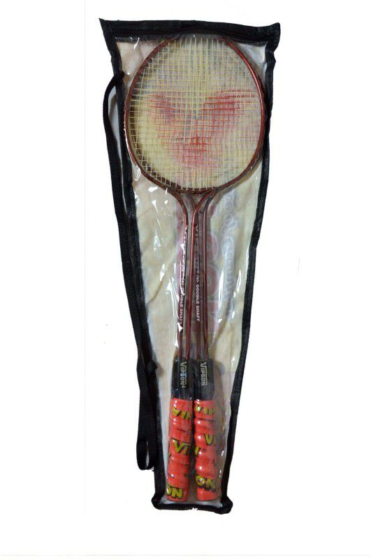 vipson Full Size Double Rod Badminton Racquet Pair Set For Boys And Girls Multicolor Strung Badminton Racquet  (Pack of: 2, 0.35 g)