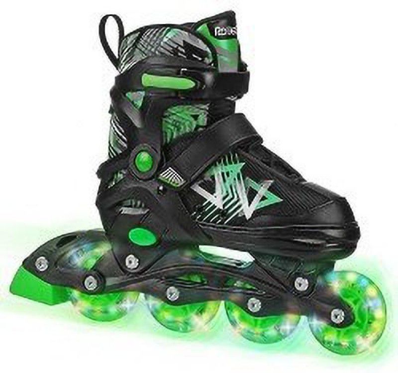 HHS SPORTS 3 in 1 Convertible, Adjustable Inline Skates for boys and girls (Green) In-line Skates - Size 7-9 UK  (Green)