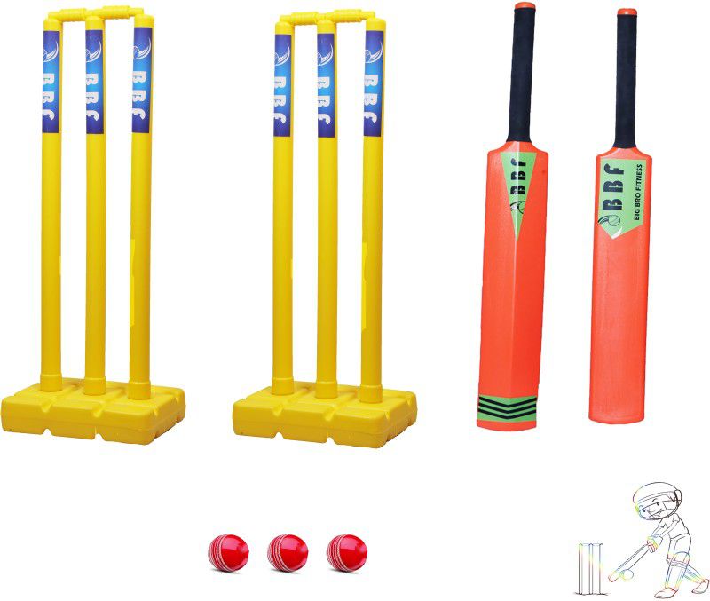 BIG BRO FITNESS LIMITED-EDITION Plastic Cricket Kit , (Size 6) For Age Group 11-18 Years Cricket Kit