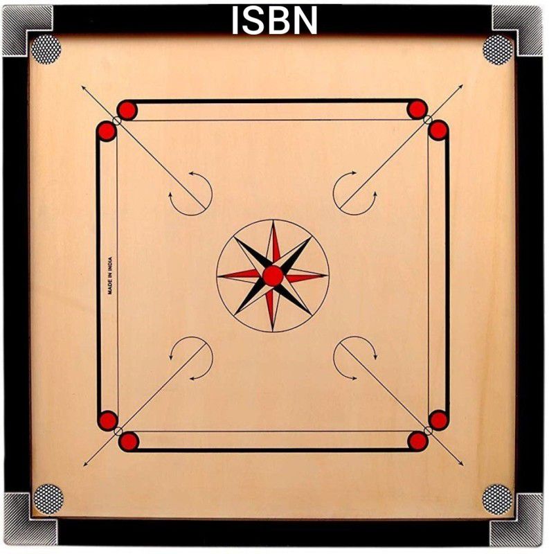 ISBN CARROM BOARD IMPEX 81.28 CM WITH COIN AND STRIKER 32 cm Carrom Board  (Brown)