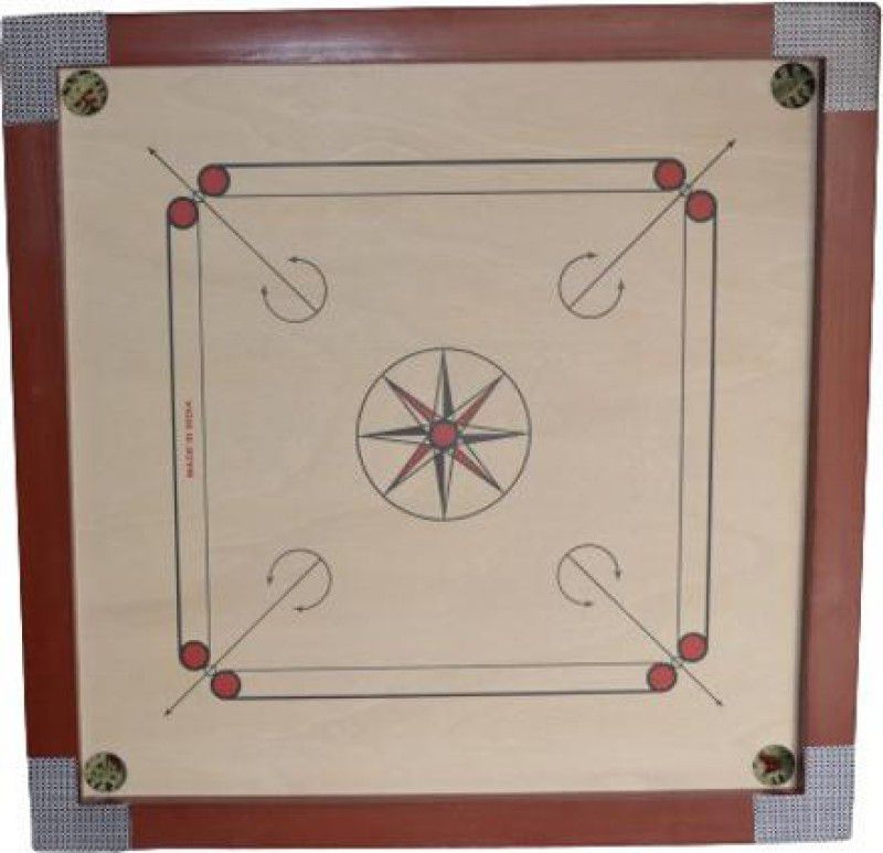 Ishu Sports RED CARROM FULL SIZE(32 INCH) WITH STRIKER,POWDER AND COINS 81.04 cm Carrom Board  (Multicolor)
