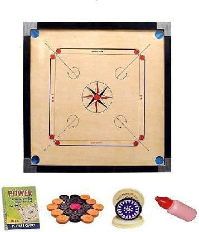 AVB SPORTS 32 INCH SUPPER SOFT CARROM BOARD HIGH QUALITY STRIKER AND COINS WITH COVER 10 cm Carrom Board  (Brown)
