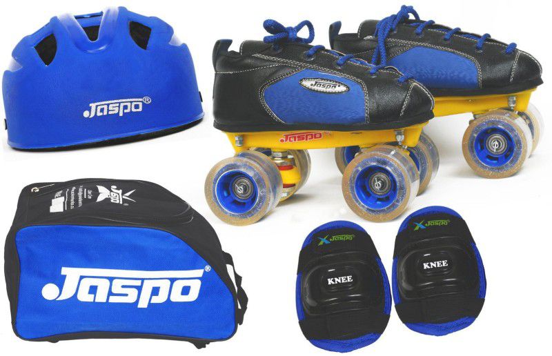 Jaspo Swift Eco Shoe Skates Combo Foot length 22.9 cms Size : 2 UK ( Age group 8-9 years) Skating Kit