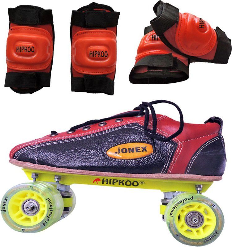 Hipkoo Sports CREDIT JONEX PROFESSIONAL SKATE SHOES (SIZE-2) FOR KIDS WITH KNEE AND ELBOW PROTECTION Skating Kit