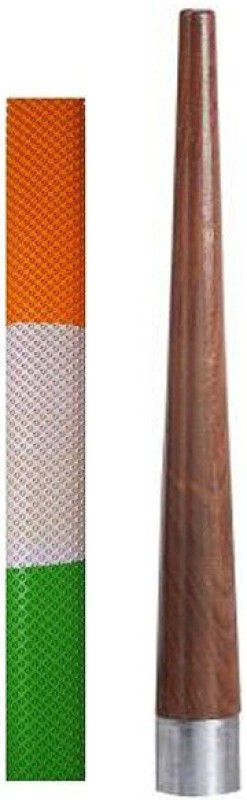 Y2M Pair of 1 Cricket Bat Tri Colour Grip (Tiranga Grip )+ One Wooden Cone Cricket Kit