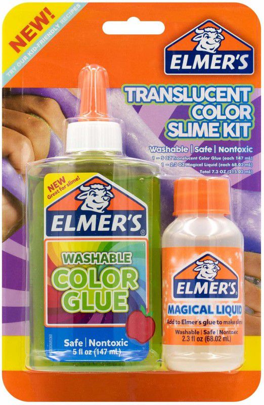 Mr. Fobu Elmer's Translucent Color Slime Making Kit with Green Washable Glue Glue  (147 ml)