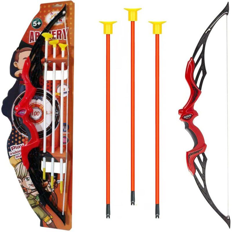Gurukrupa International Archery Set, Bow And Arrow Set For Kids, Boys, Girls - Black Archery Kit. Archery Fletch